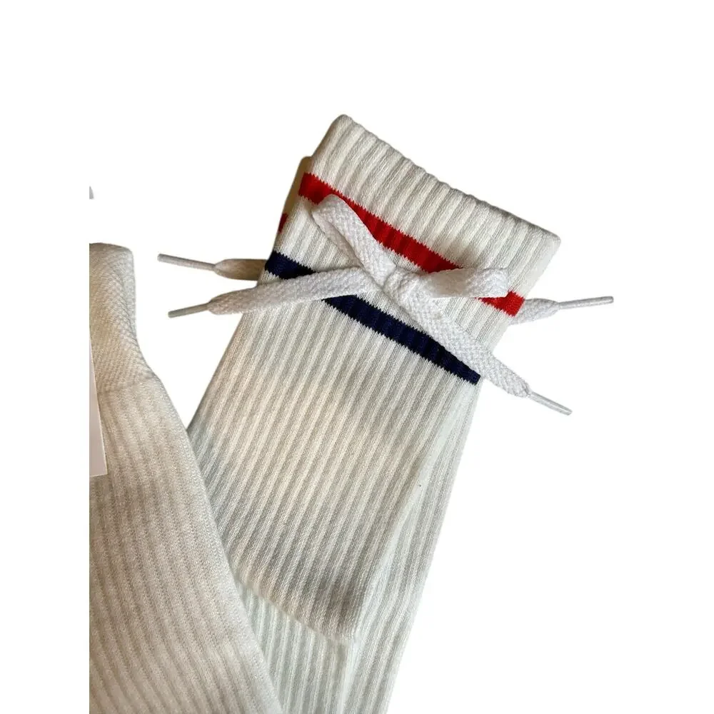FP Movement Free People Knee High Sporty Boyfriend Tube Socks White
